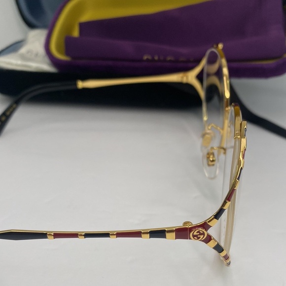💯- New Authentic Gucci Demo Round Ladies Eyeglasses GG0596OA 003 58 - Picture 8 of 14